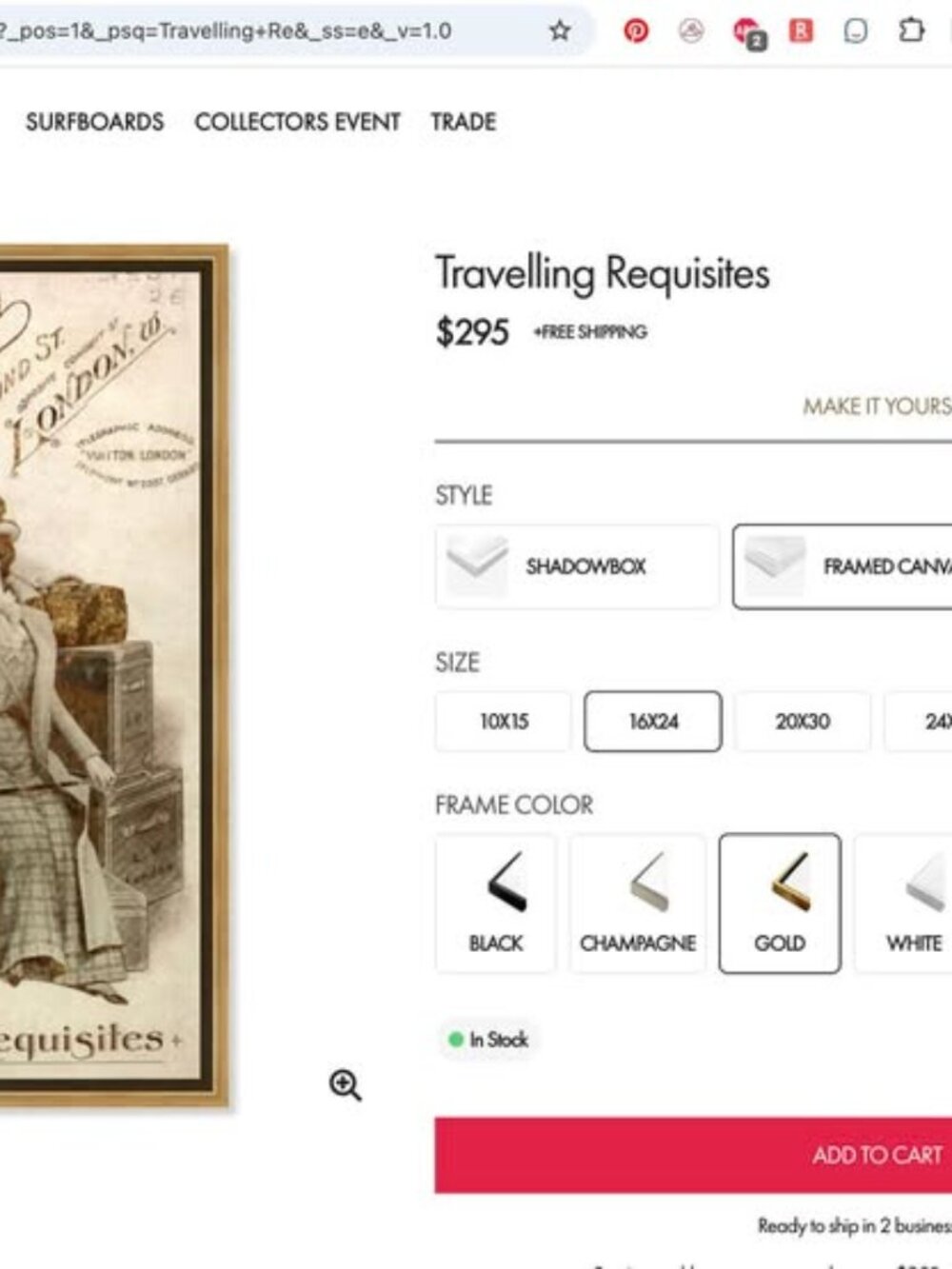 Oliver Gal "Travelling Requisites" Framed Artwork - Picture 4 of 4